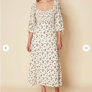 Faithfull the brand- Paola midi dress Rocha floral chocolate